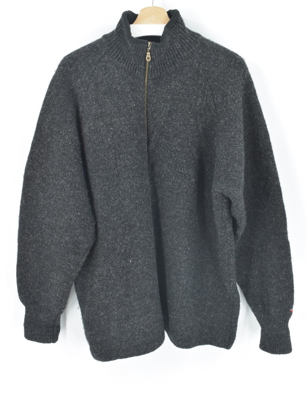 Norsk Wear 100% Wool Full Zip Norwegian Sweater Charcoal Gray Men's XL